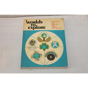1977 Worlds To Explore Handbook Brownie & Junior Girl Scouts Vintage Guide Book